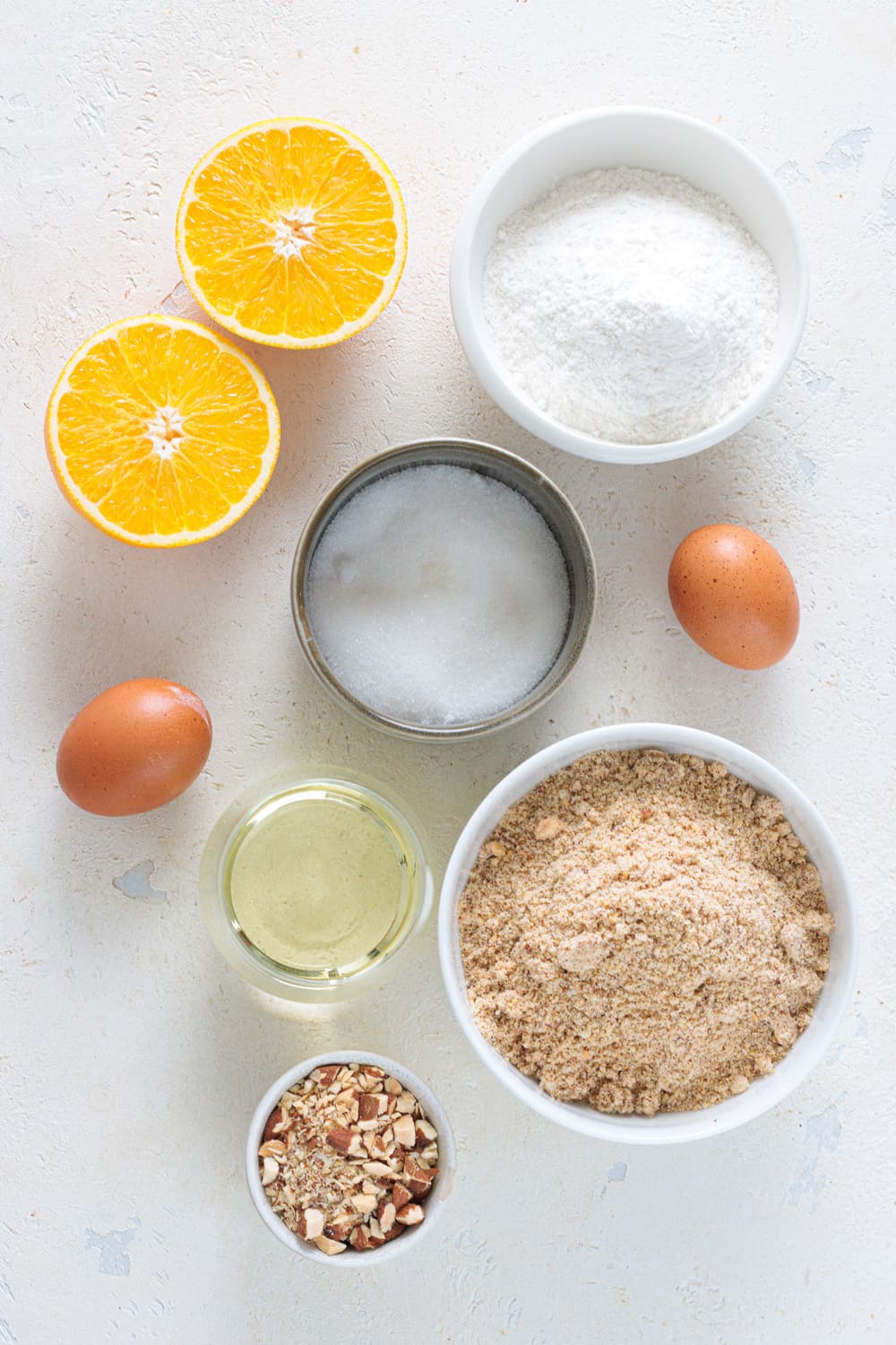 Ingredients for Italian almond orange cake