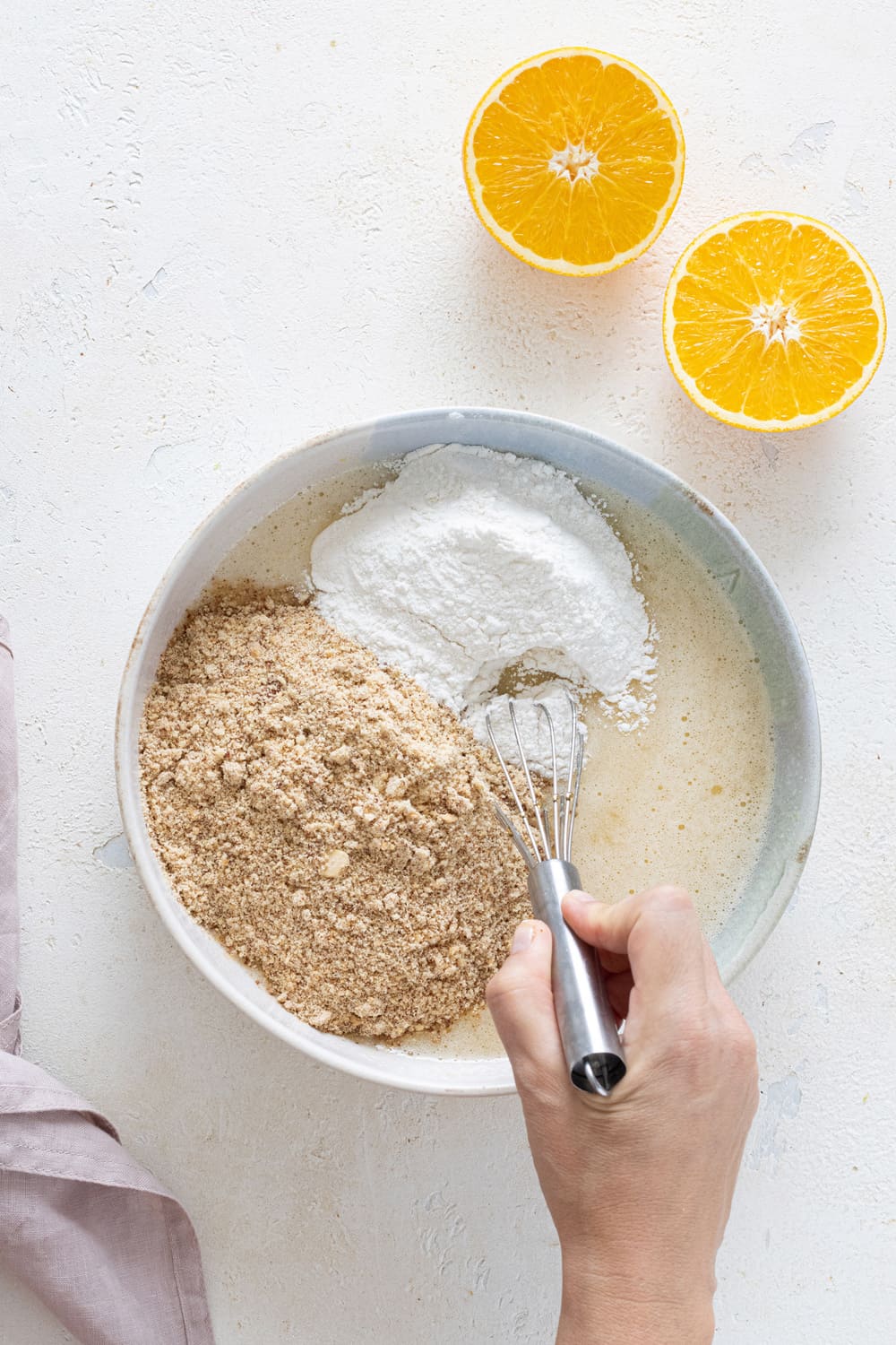 Adding almond flour and rice flour to cake batter