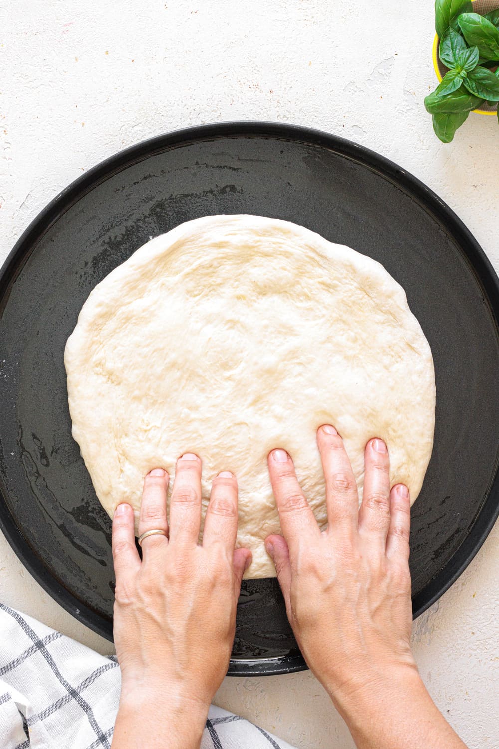 Stretching the dough