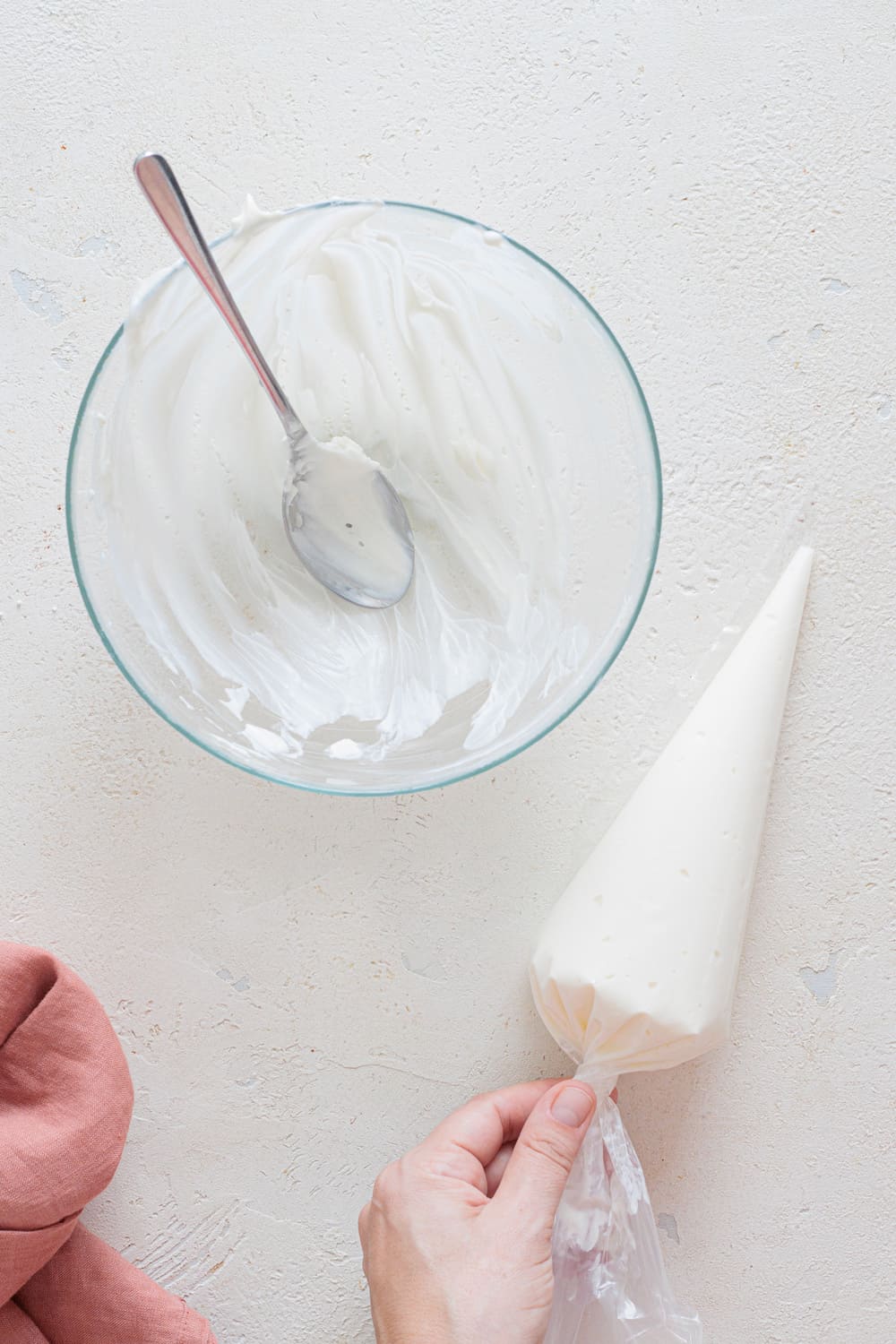 Transfer mixture into a piping bag