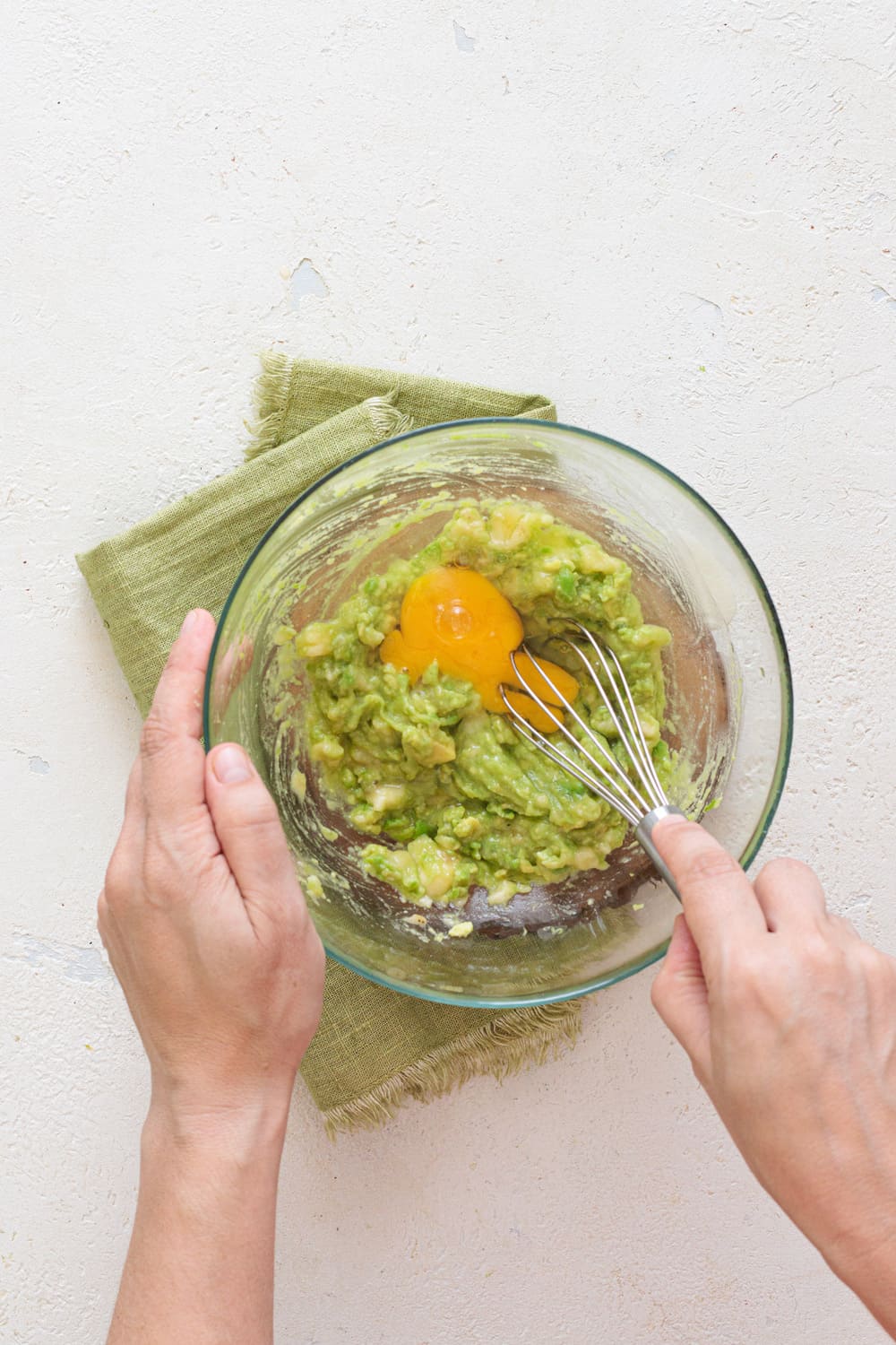 Mix in the egg until fully combined