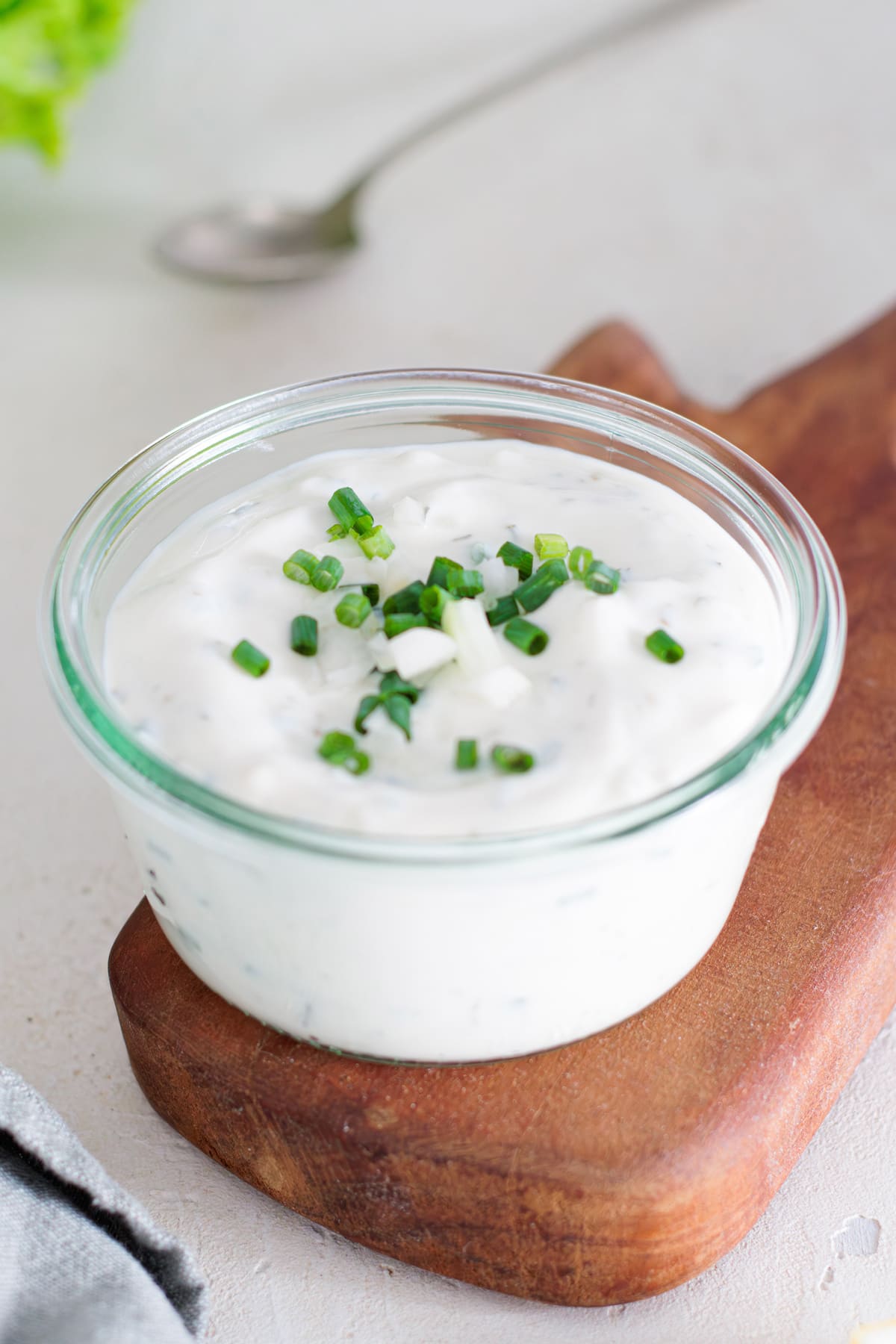 Creamy homemade yogurt ranch, perfect for salads or dipping.
