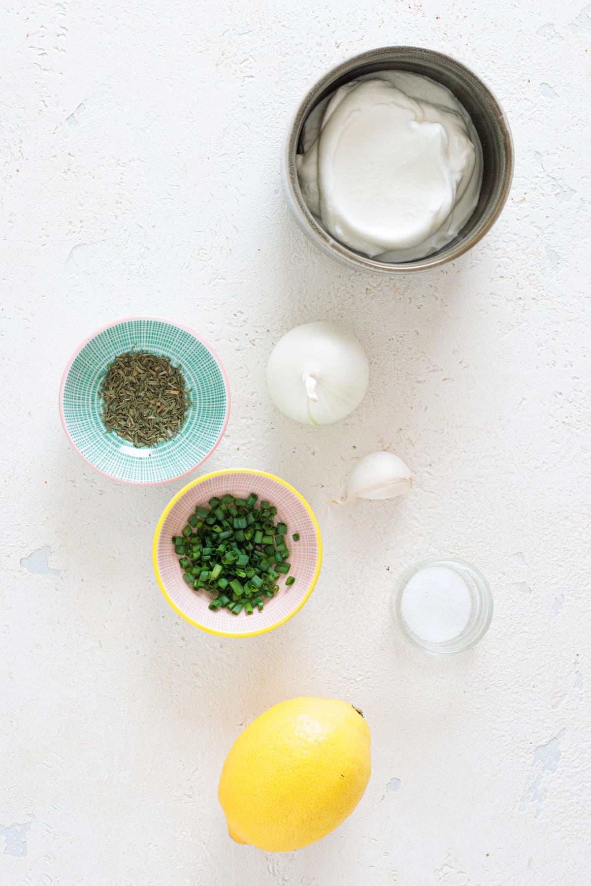 Ingredients for Yogurt Ranch Dressing