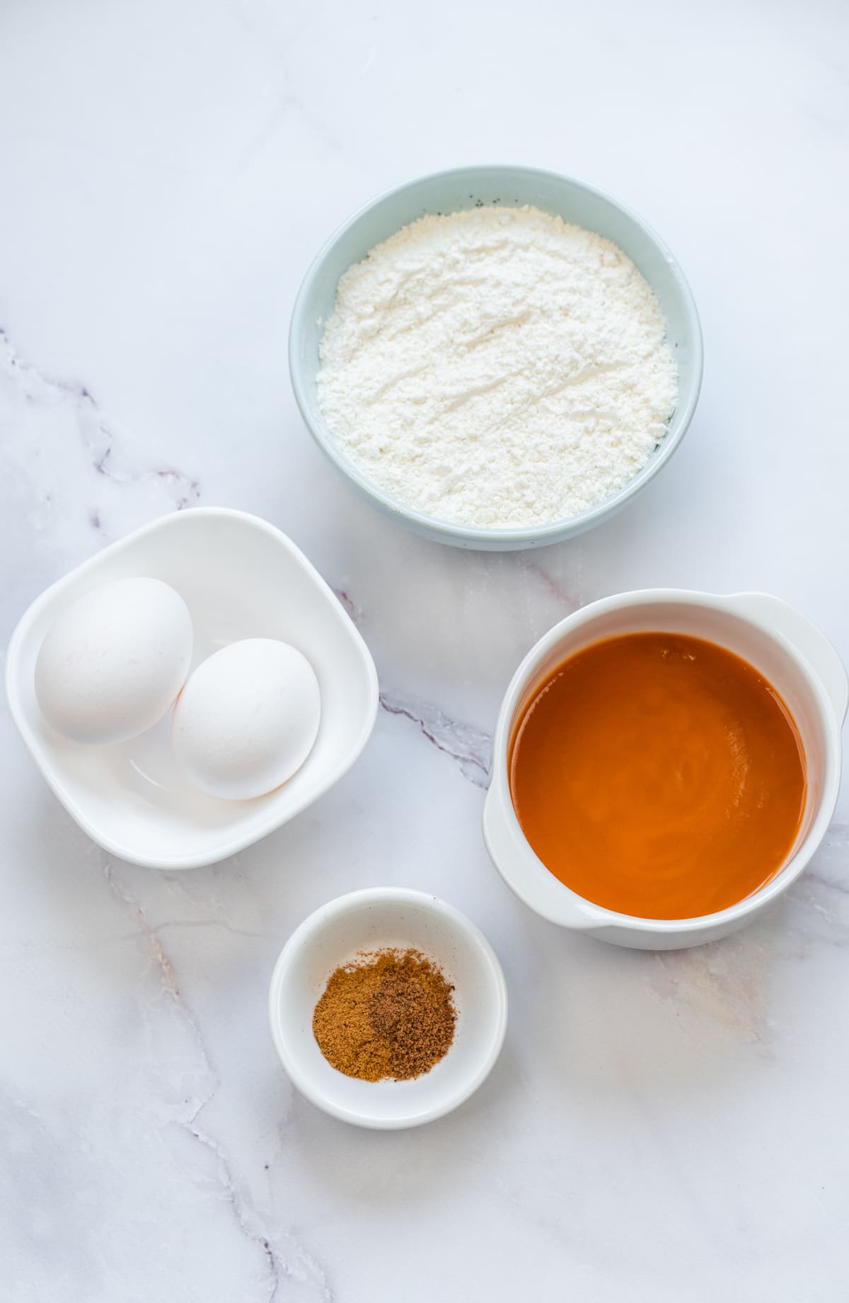 Ingredients for pumpkin pancakes.