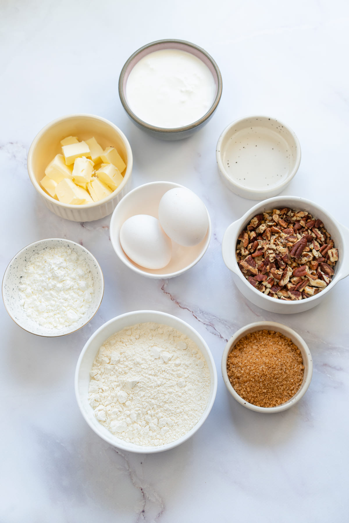 Gluten-free pecan pie ingredients on a table