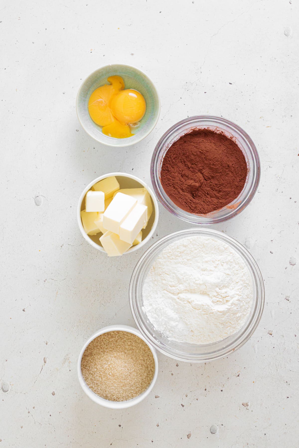 Ingredients for Chocolate Thumbprint Cookies