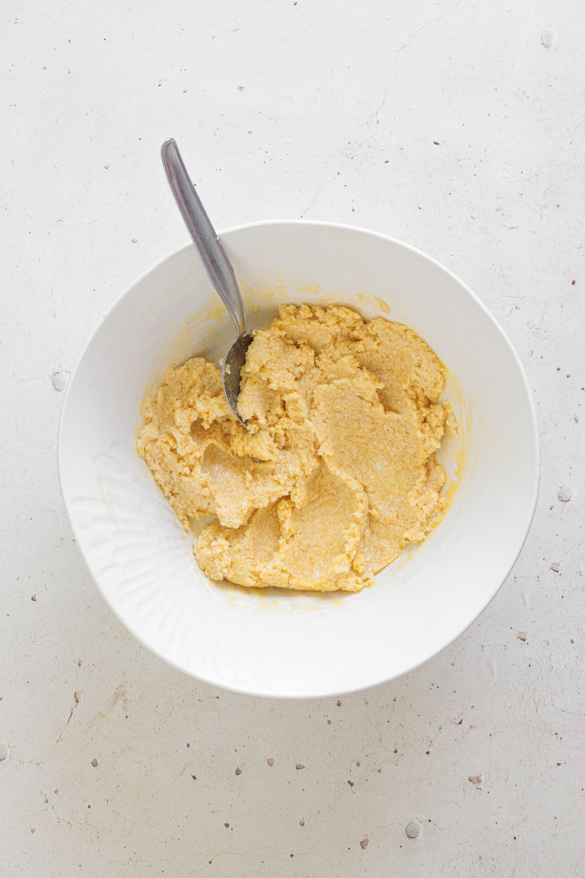 Cream the butter and sugar together until smooth.