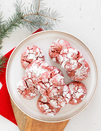 Red Velvet Crinkle Cookies