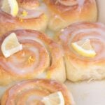 Lemon Sweet Rolls with lemon glaze and fresh zest.