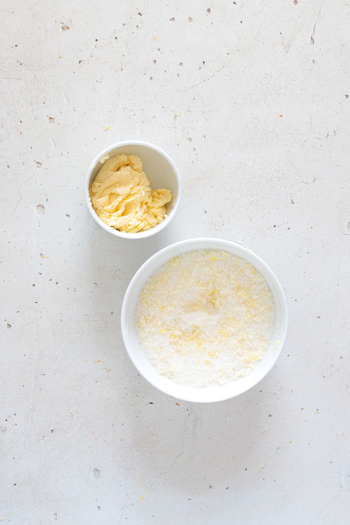 Rub lemon zest into the sugar.