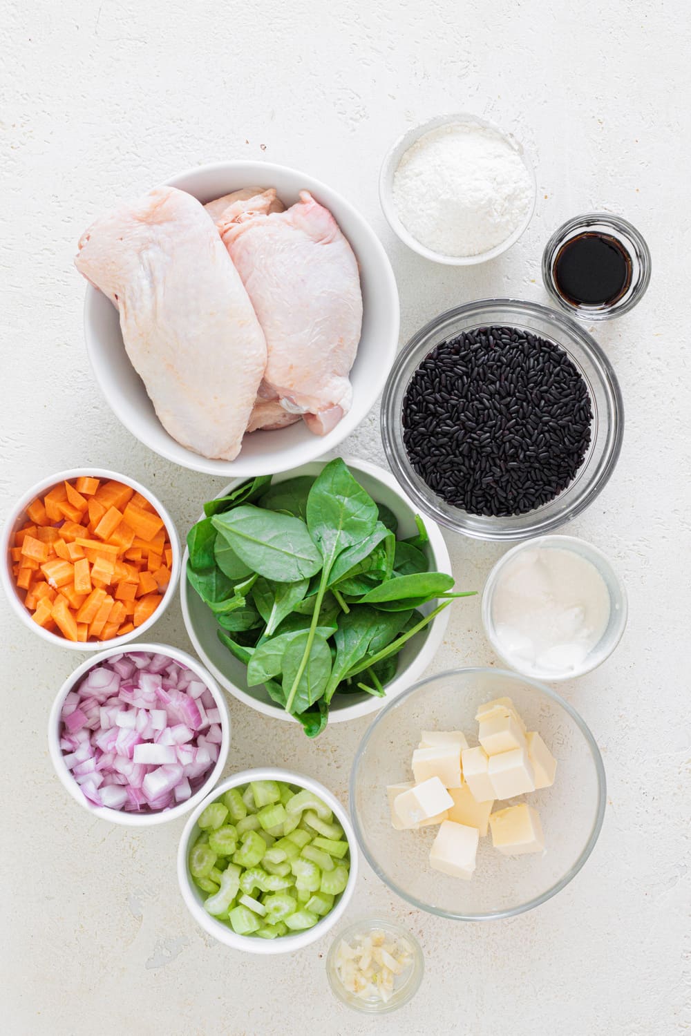 Ingredients for the chicken wild rice soup