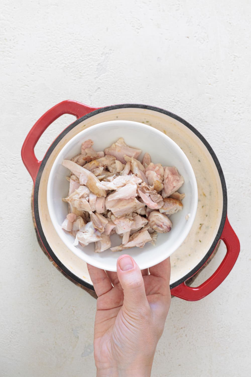Add the chicken.