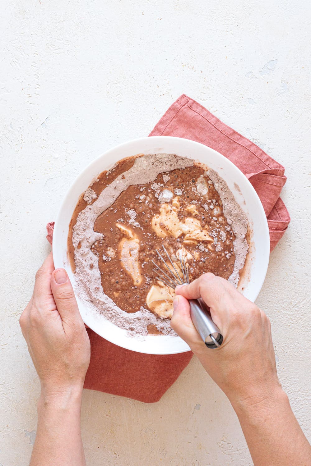 Add the water and vanilla and mix well.