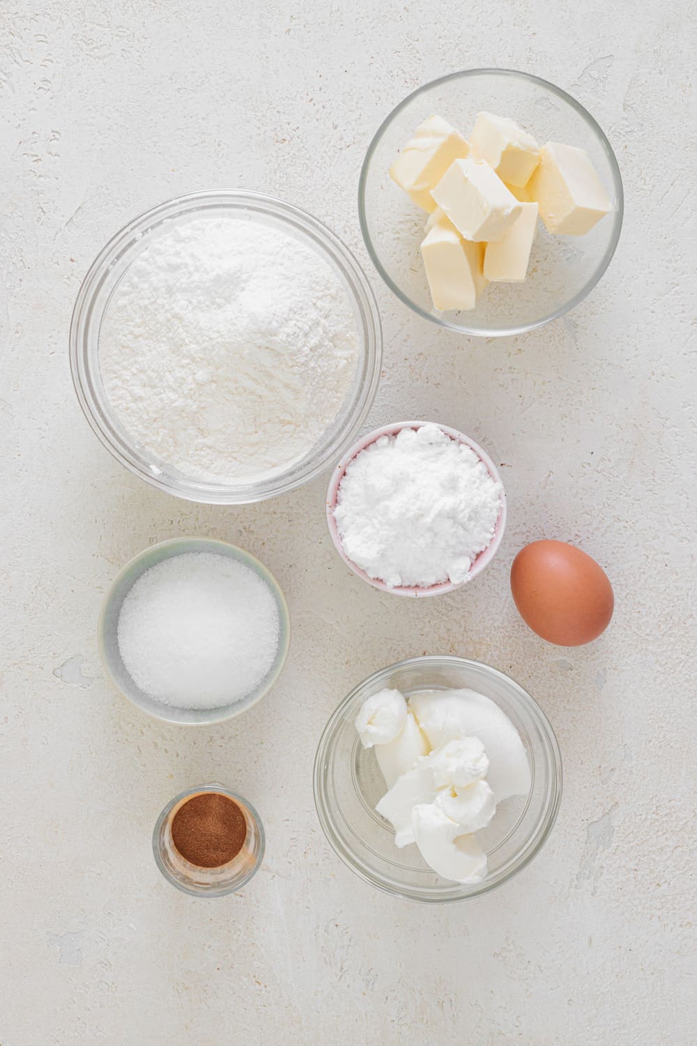 Ingredients for the cinnamon cream cheese cookies
