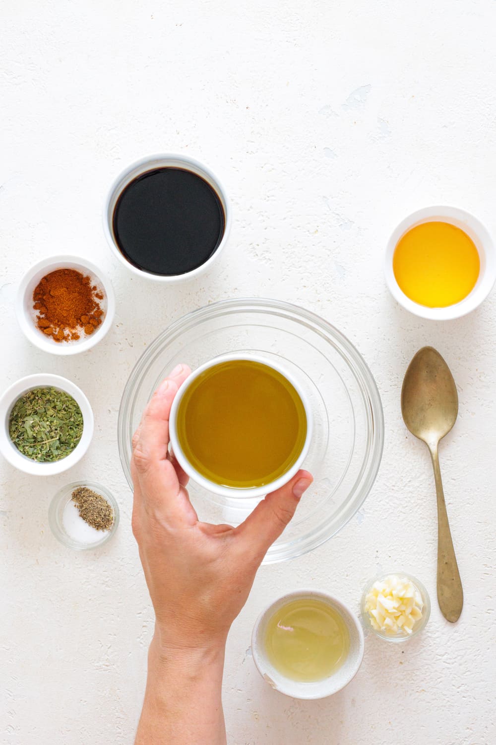 Add all ingredients but the chicken to your bowl.
