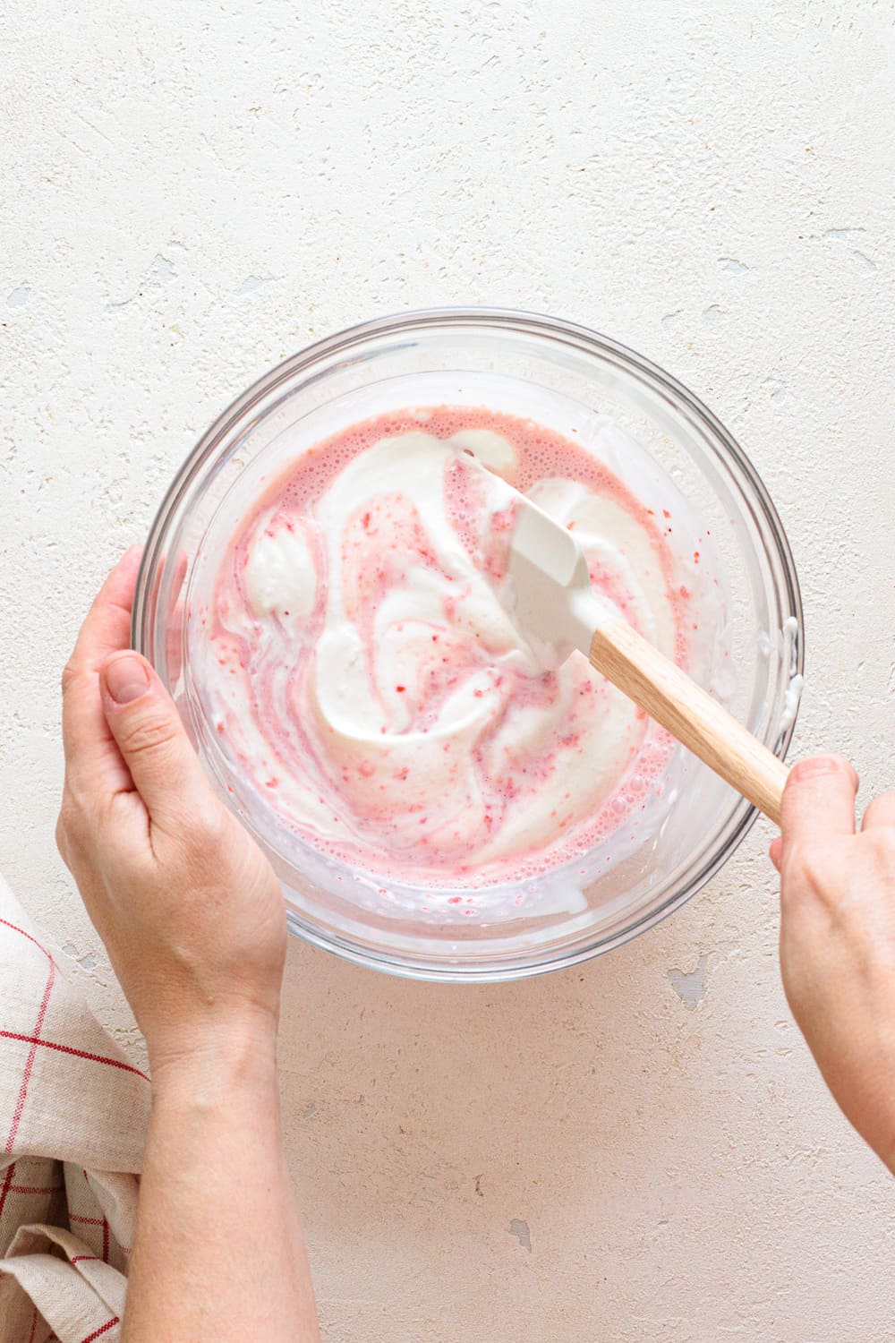 Add the diced strawberries.
