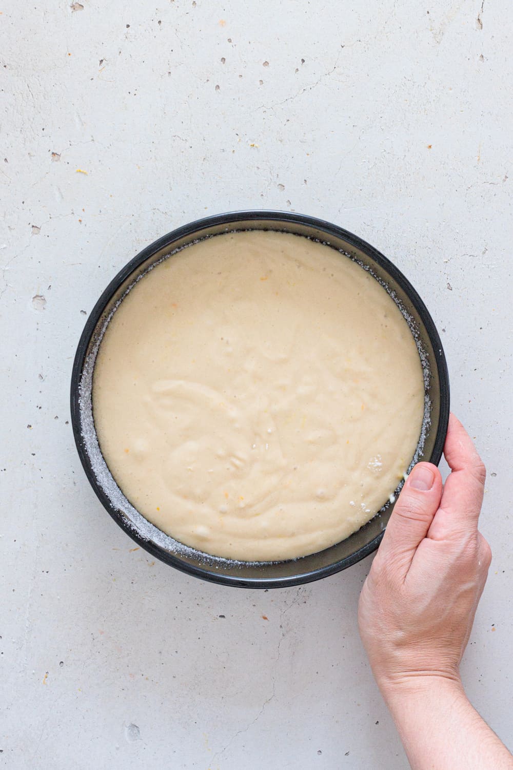 Pour the batter into a prepared tin and bake in the oven for 20-25 minutes.